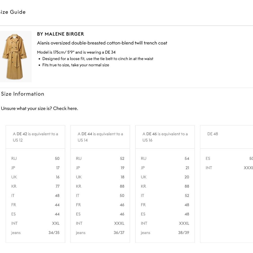 By Malene Birger Alanis Oversized Rain Trench Coat Womens 44 14 XL Tan Sand Belt - Picture 9 of 15